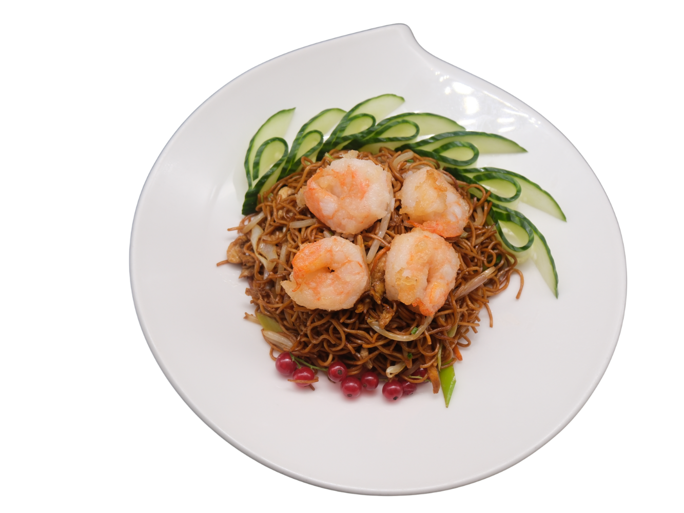 102 Nouille Sautées aux Scampis