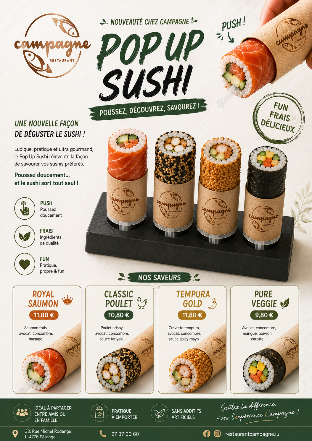 Pop Up Sushi Tempura Gold